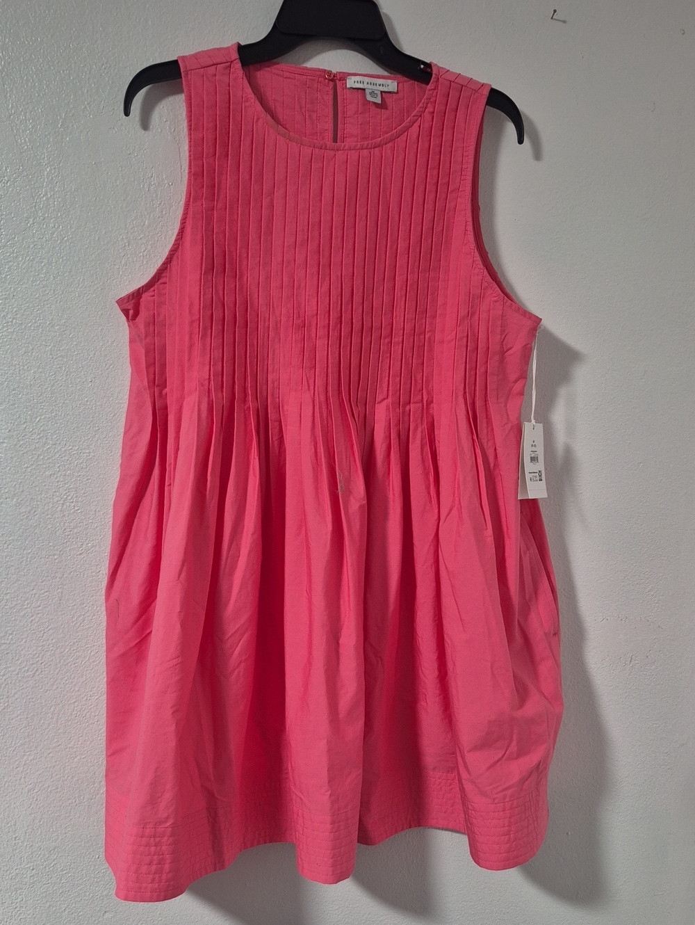 Free Assembly Sleeveless Pleated Pink Dress Size M